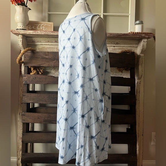 🟤NEW SONOMA Swing Dress with Pockets in Blue Burst Print XL - Picture 3 of 5